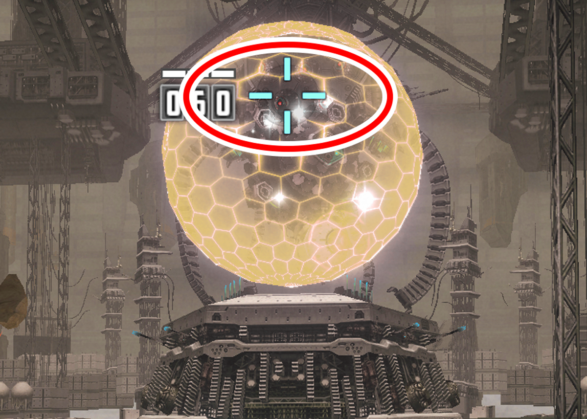 バリアの上の辺りはダメージが通るのでそちらを狙っていくのがオススメです。